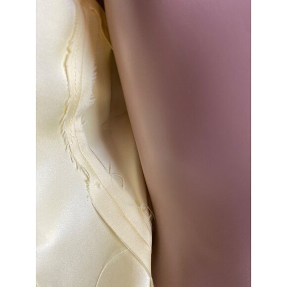 1960s Polyester Handmade Yellow Maxi Dress Sheer Floral Overlay Sz S Cottagecore - Picture 15 of 16